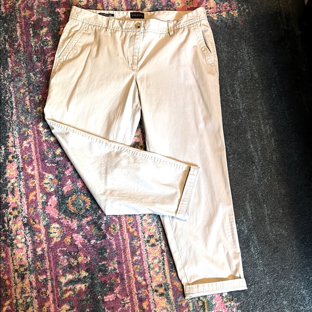 Talbots Stone Relaxed Chino Pants